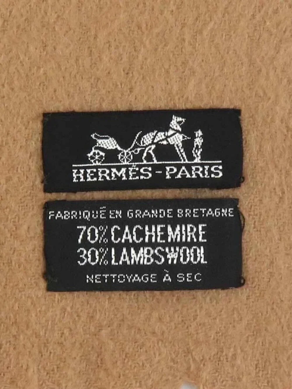 Auth HERMES Blanket Beige Brown Cashmere/Wool - Picture 8 of 8